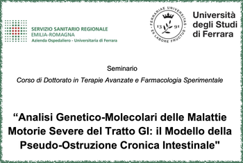 Seminario - Corso di Dottorato in Terapie Avanzate e Farmacologia Sperimentale
